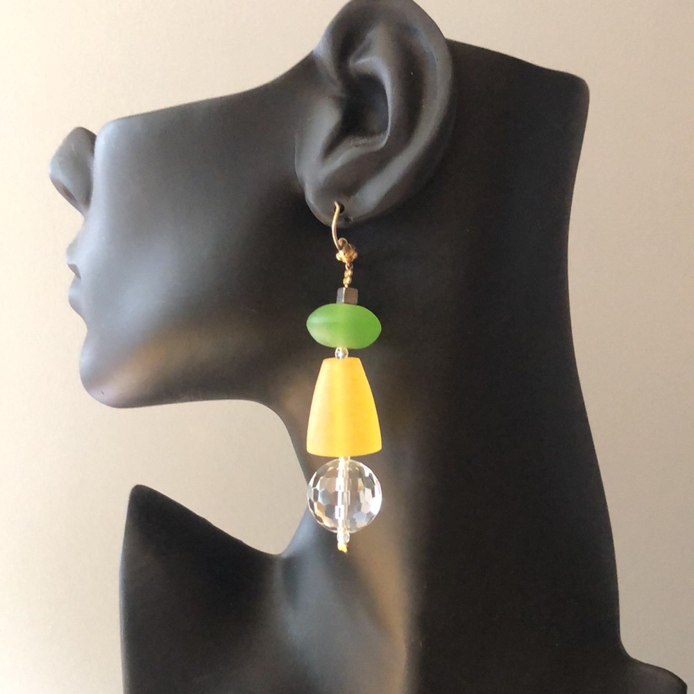 60’s Citrus Drop Mod Lucite Earrings